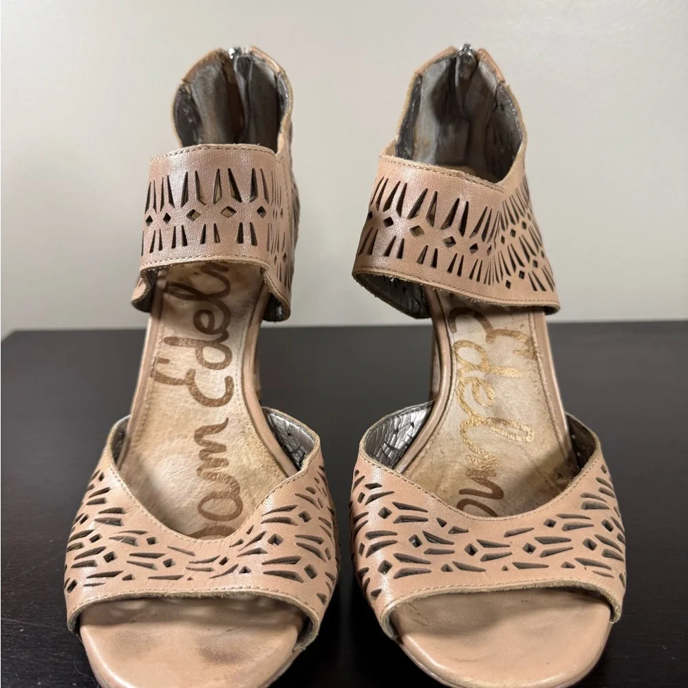 Sam Edelman Leather‎ Stiletto Heel Sandals zip back Sz:9 Mobwife